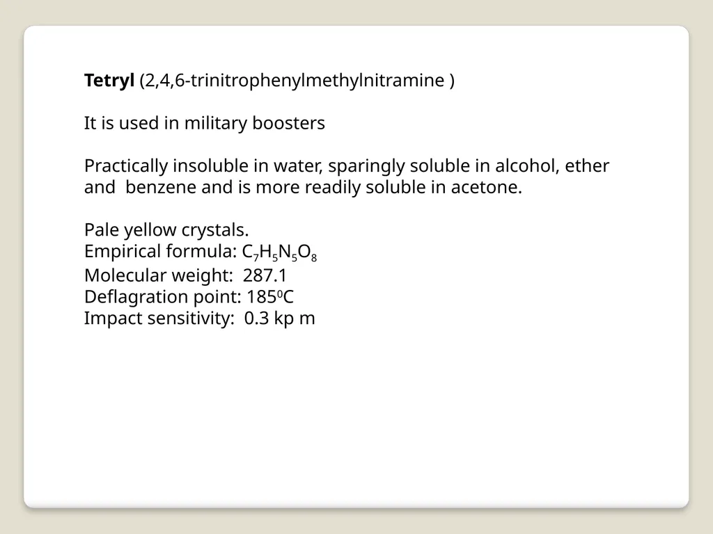 Introduction and detection of explosive compounds - slide 19 of 65