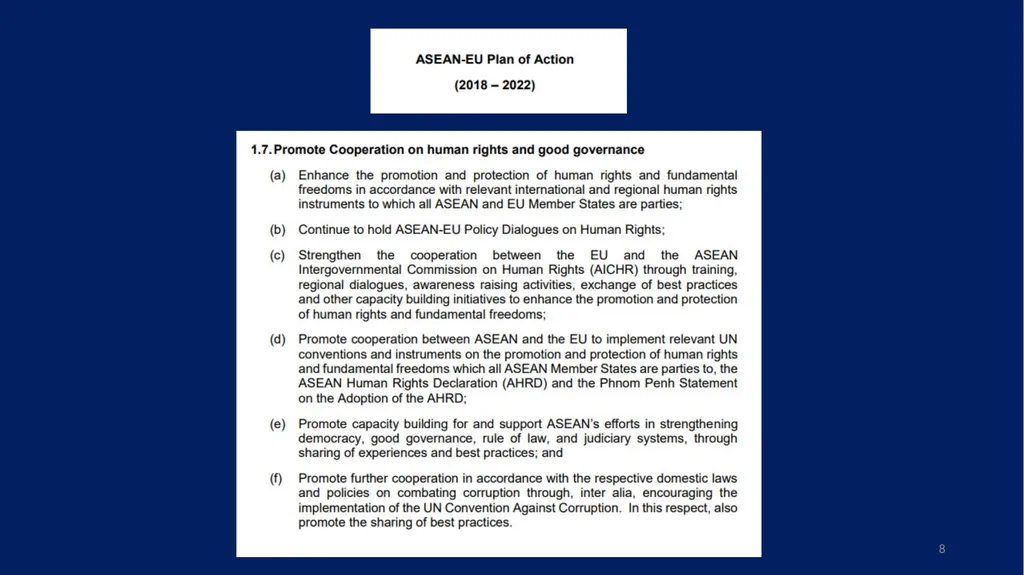 EU-ASEAN relations, human rights institutions, and - slide 8 of 56