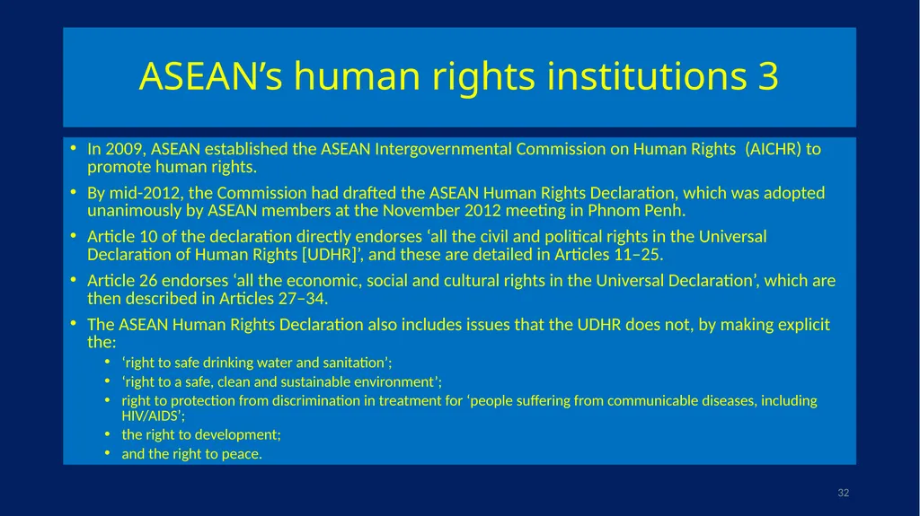 EU-ASEAN relations, human rights institutions, and - slide 32 of 56