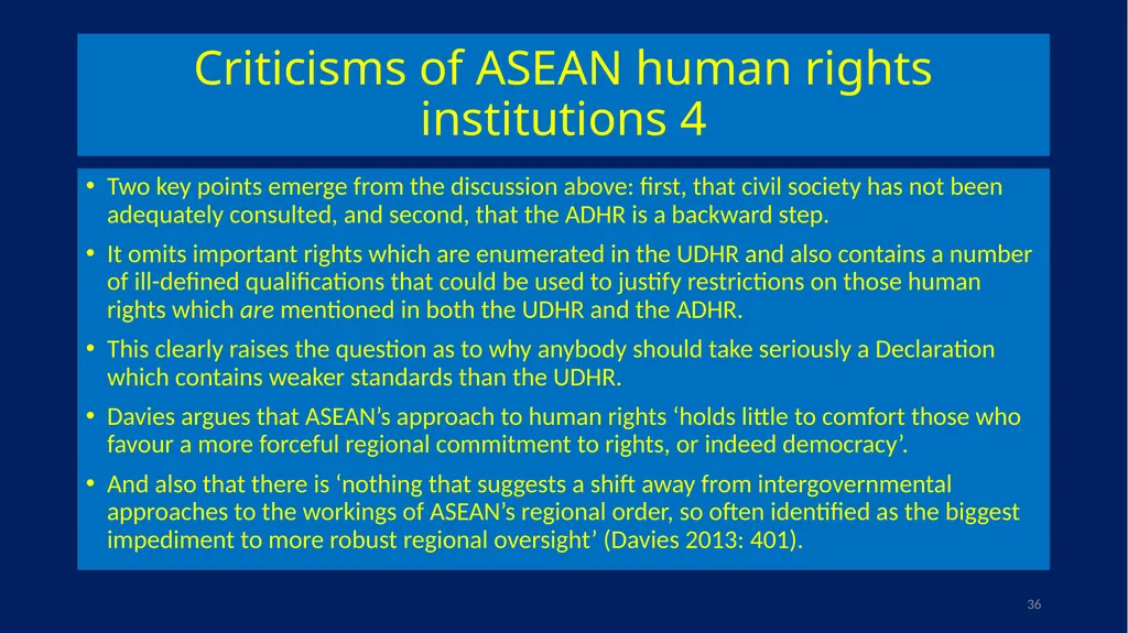 EU-ASEAN relations, human rights institutions, and - slide 36 of 56