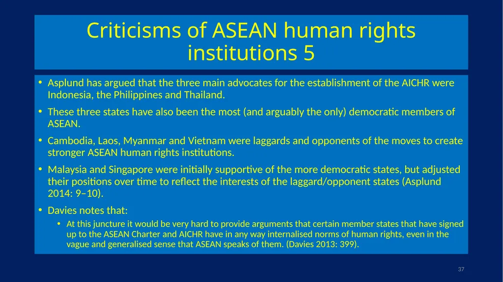 EU-ASEAN relations, human rights institutions, and - slide 37 of 56