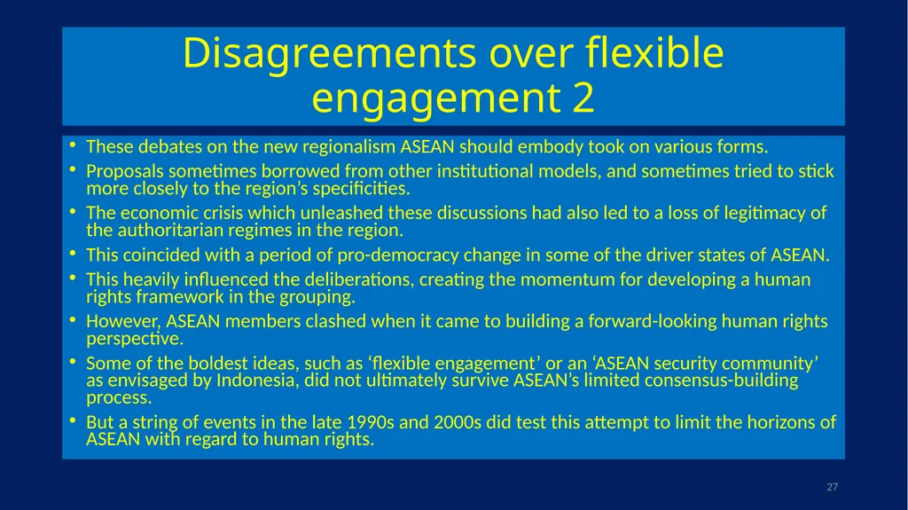EU-ASEAN relations, human rights institutions, and - slide 27 of 56