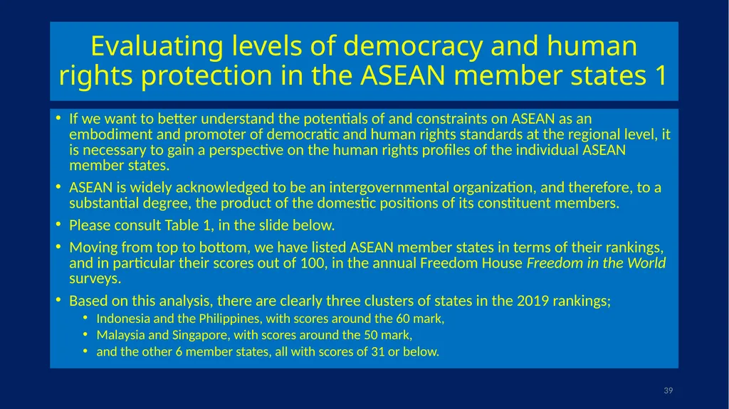 EU-ASEAN relations, human rights institutions, and - slide 39 of 56