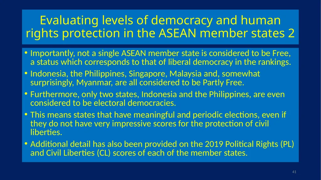 EU-ASEAN relations, human rights institutions, and - slide 41 of 56