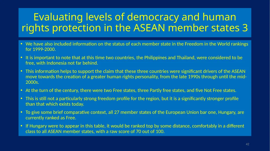 EU-ASEAN relations, human rights institutions, and - slide 42 of 56