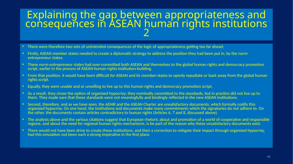 EU-ASEAN relations, human rights institutions, and - slide 46 of 56