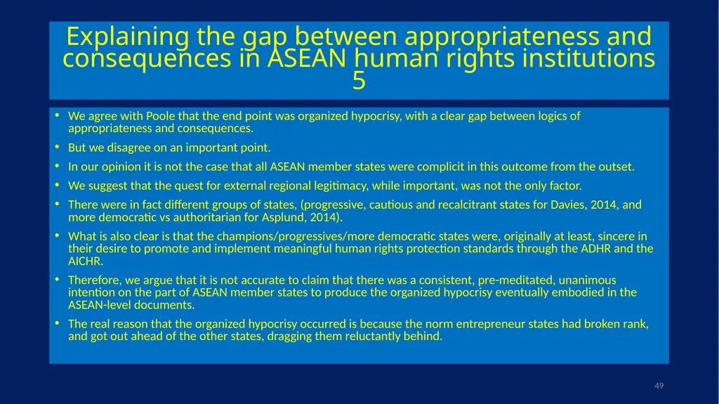 EU-ASEAN relations, human rights institutions, and - slide 49 of 56