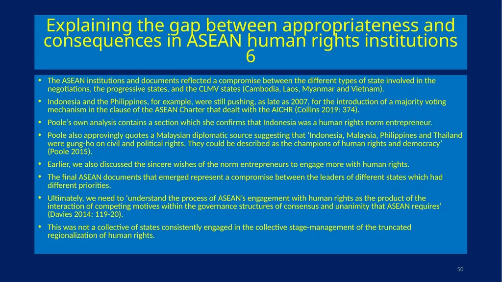 EU-ASEAN relations, human rights institutions, and - slide 50 of 56