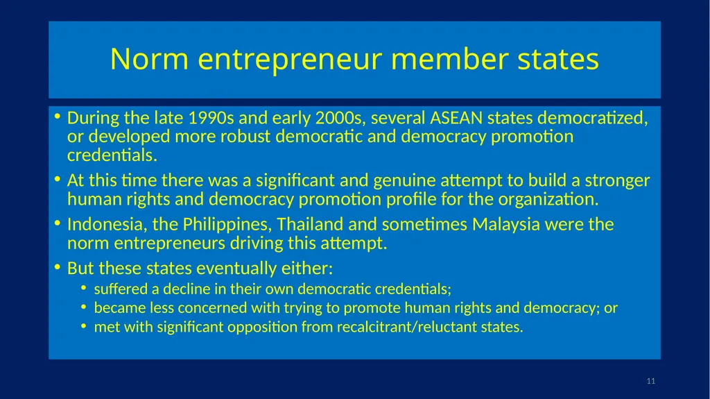 EU-ASEAN relations, human rights institutions, and - slide 11 of 56