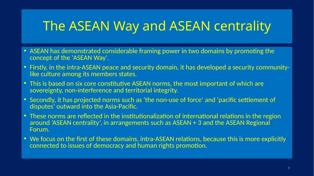 EU-ASEAN relations, human rights institutions, and - slide 9 of 56