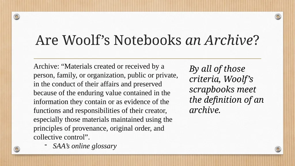“Some Methodical Person”: Querying Virginia - slide 15 of 51