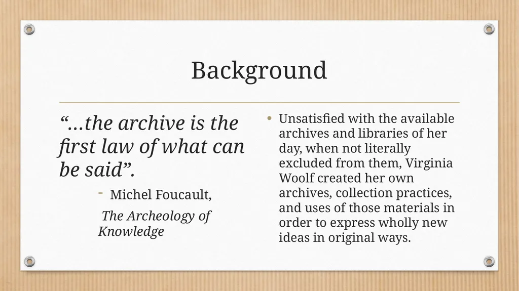“Some Methodical Person”: Querying Virginia - slide 5 of 51