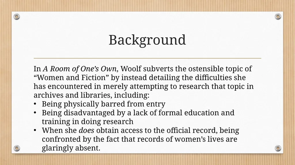 “Some Methodical Person”: Querying Virginia - slide 6 of 51