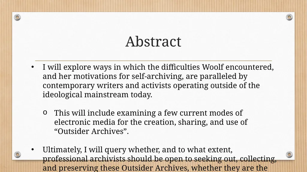“Some Methodical Person”: Querying Virginia - slide 4 of 51