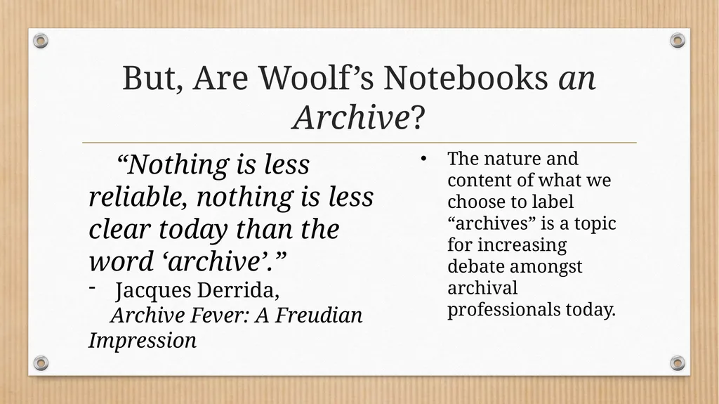 “Some Methodical Person”: Querying Virginia - slide 14 of 51