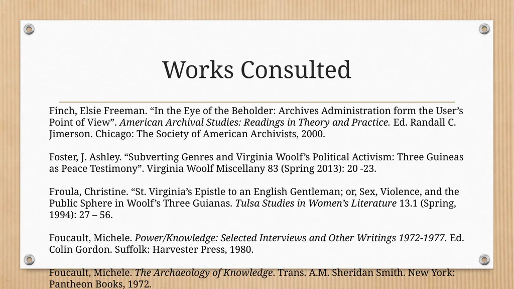 “Some Methodical Person”: Querying Virginia - slide 44 of 51