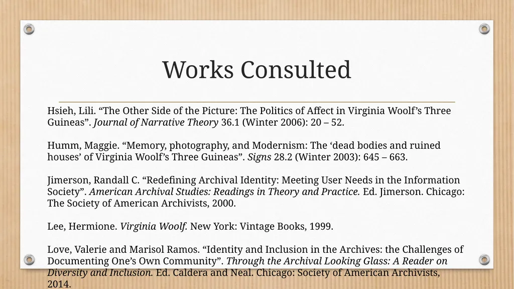 “Some Methodical Person”: Querying Virginia - slide 46 of 51