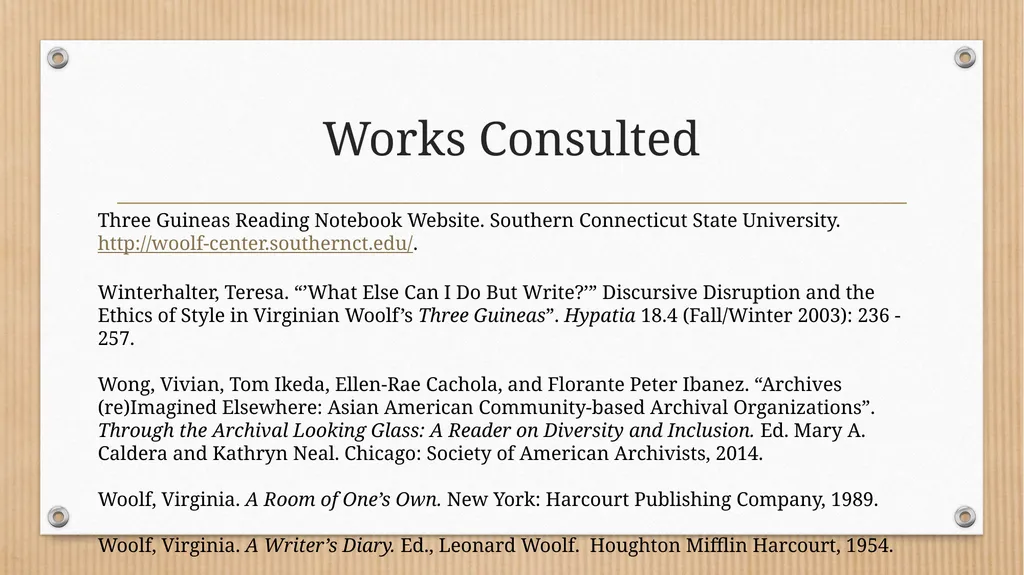 “Some Methodical Person”: Querying Virginia - slide 50 of 51