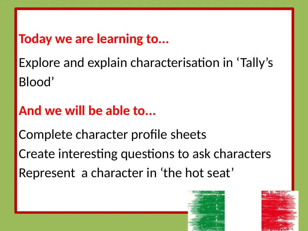 Drama Today we will be learning about: The - slide 61 of 94