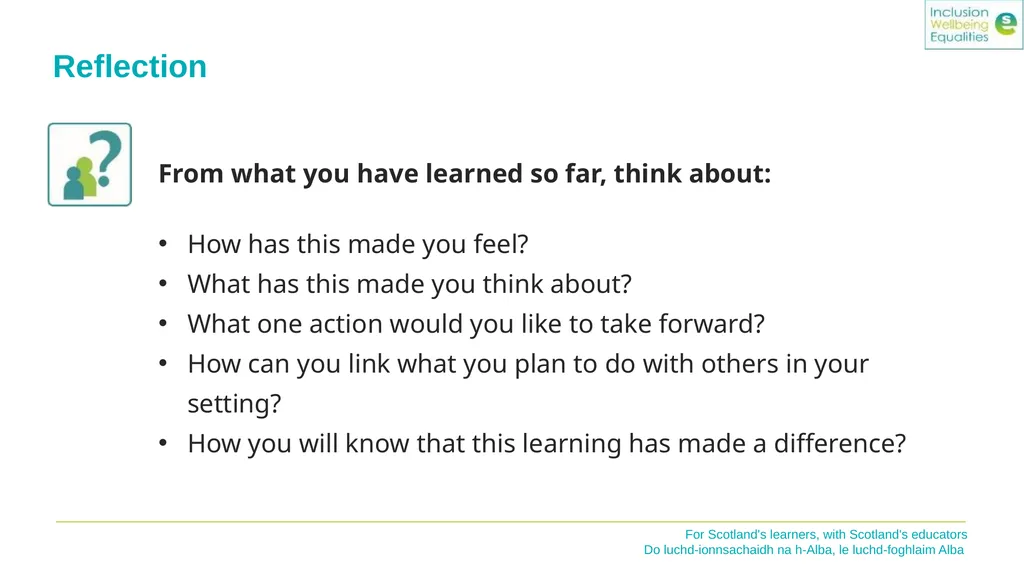 Inclusion Wellbeing & Equalities Professional - slide 21 of 23