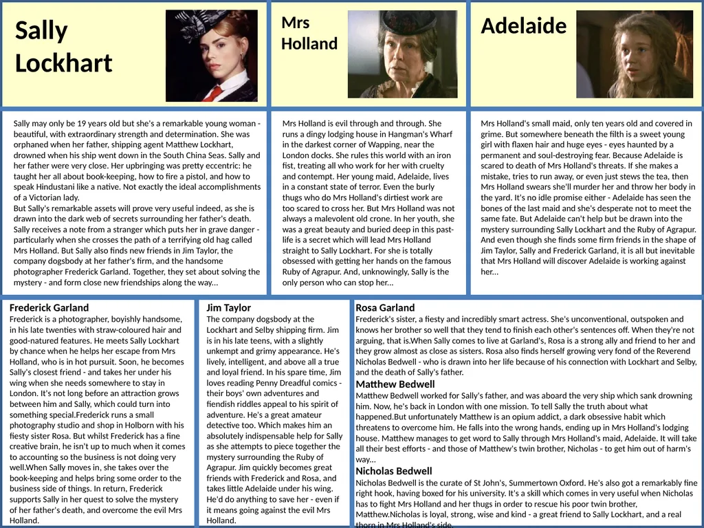 CONTENTS ‘Ruby in the Smoke’ Resource Pack - slide 3 of 9