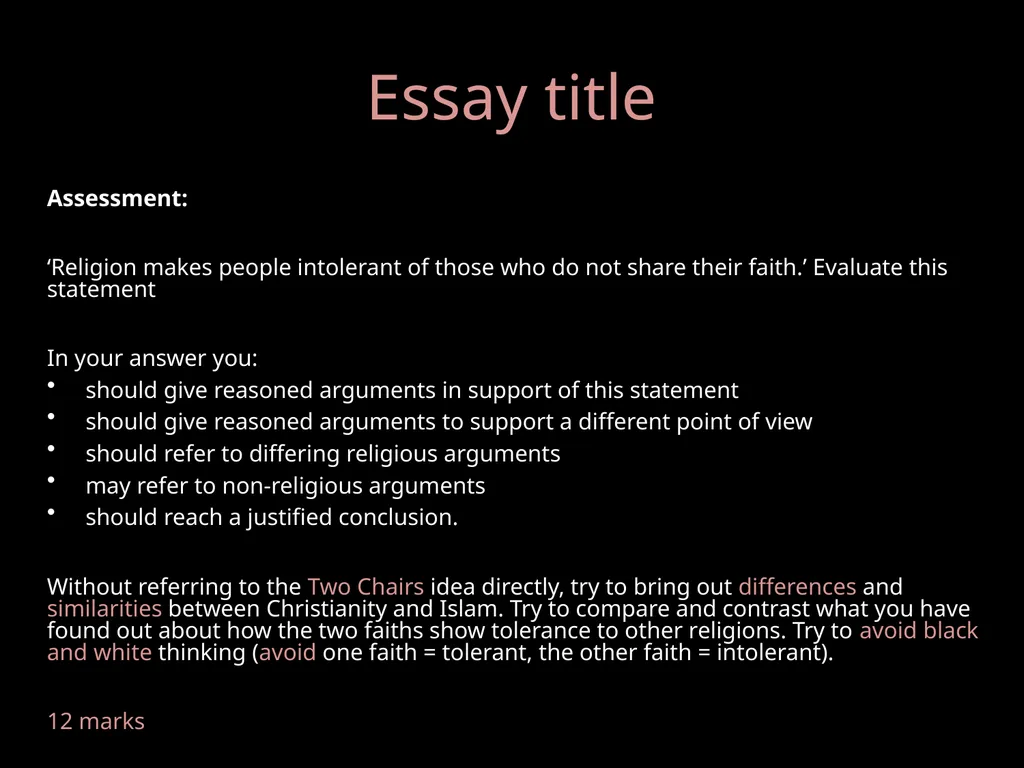 Two Chairs Exchange For AQA GCSE RS Lesson 3: - slide 12 of 12