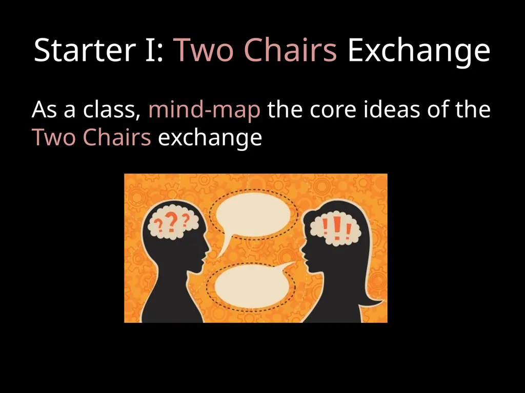 Two Chairs Exchange For AQA GCSE RS Lesson 3: - slide 3 of 12
