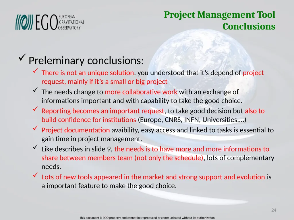 Projects Management Tool Survey of Projects - slide 24 of 28