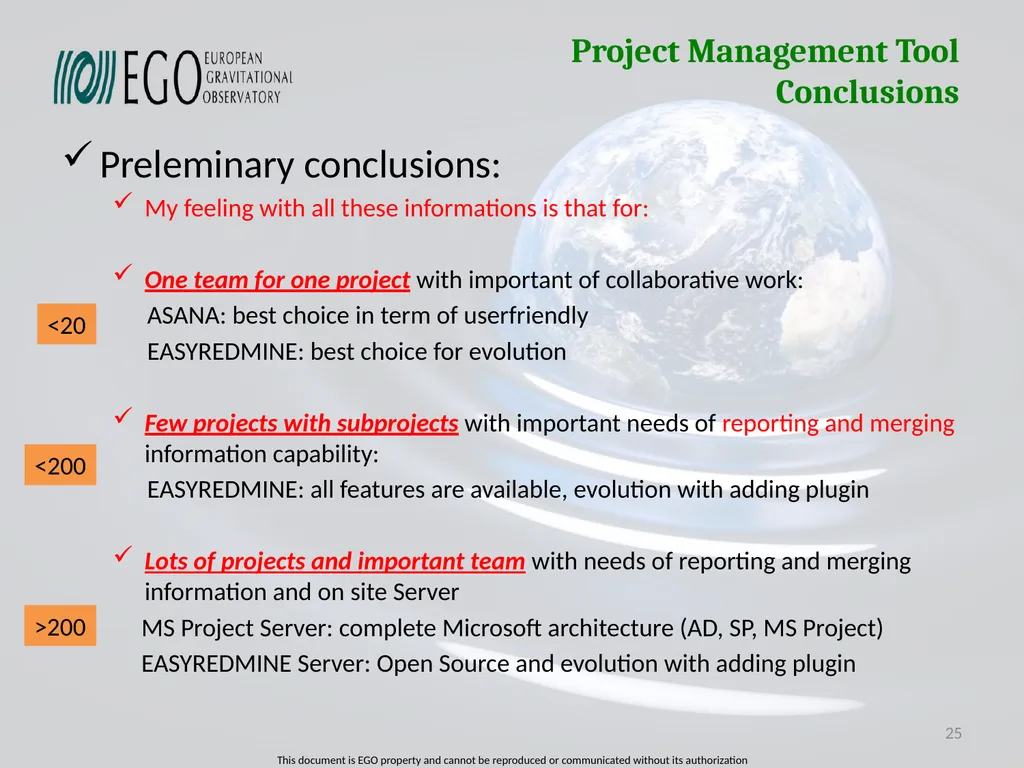 Projects Management Tool Survey of Projects - slide 25 of 28