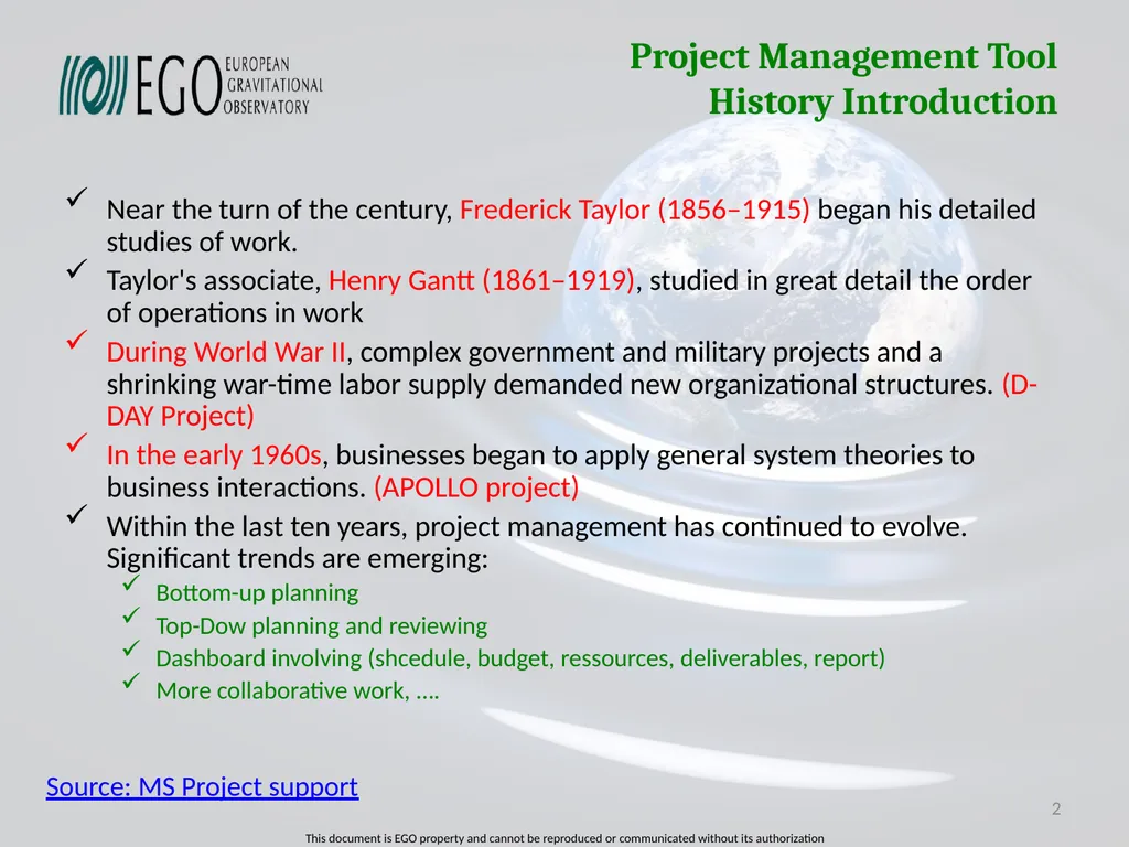 Projects Management Tool Survey of Projects - slide 2 of 28