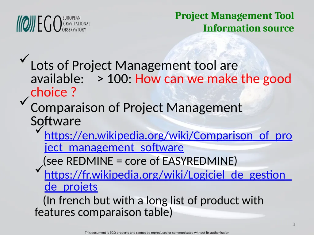 Projects Management Tool Survey of Projects - slide 3 of 28