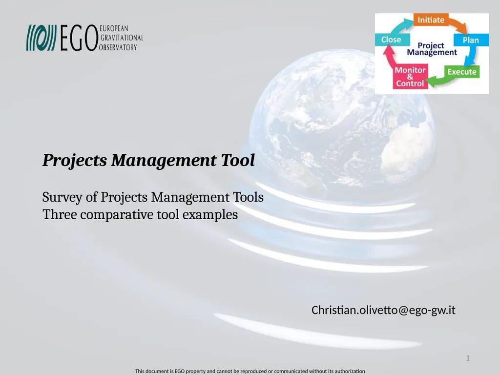 Projects Management Tool Survey of Projects - slide 1 of 28