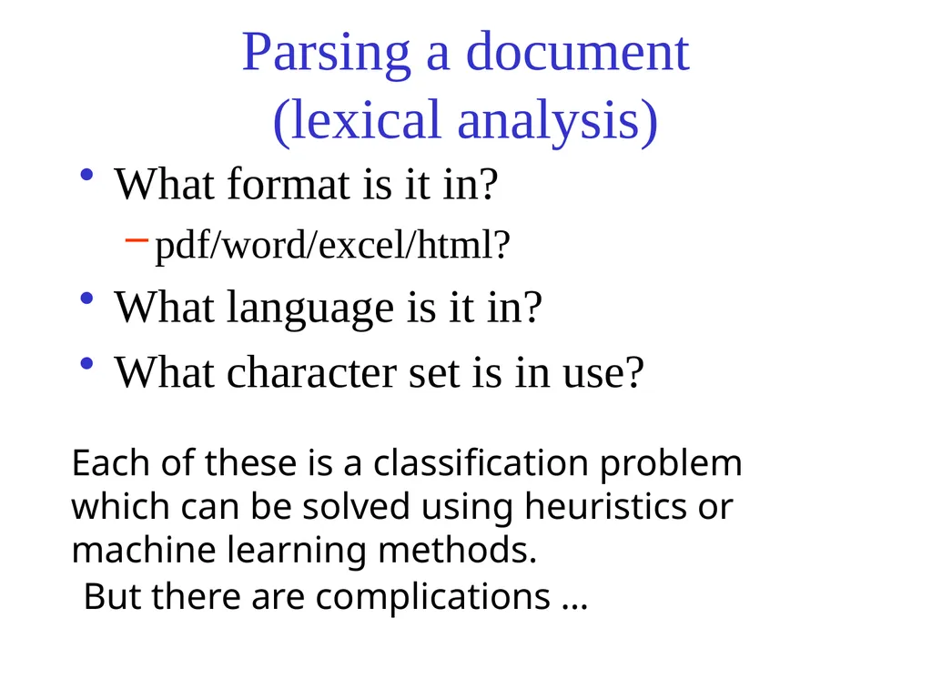 Text Processing, Tokenization, & Characteristics - slide 15 of 114