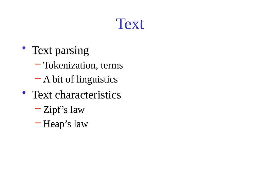 Text Processing, Tokenization, & Characteristics - slide 3 of 114