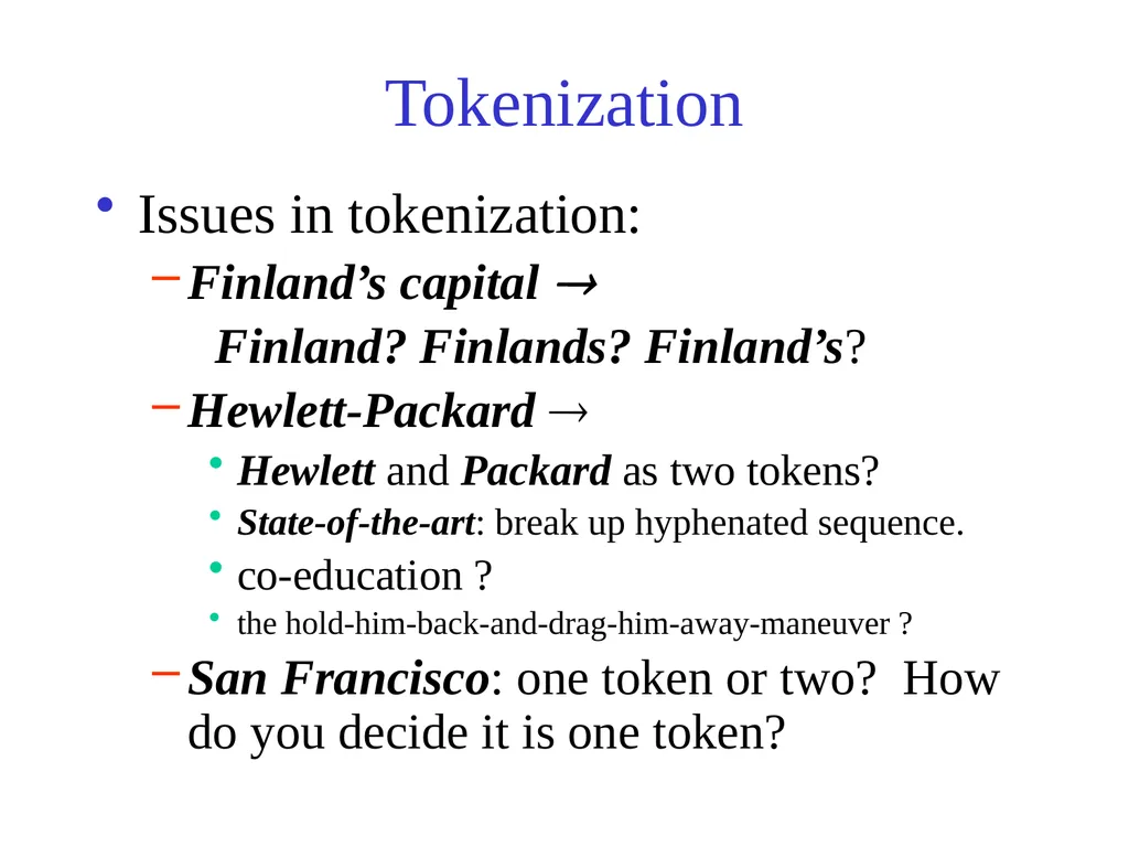 Text Processing, Tokenization, & Characteristics - slide 26 of 114