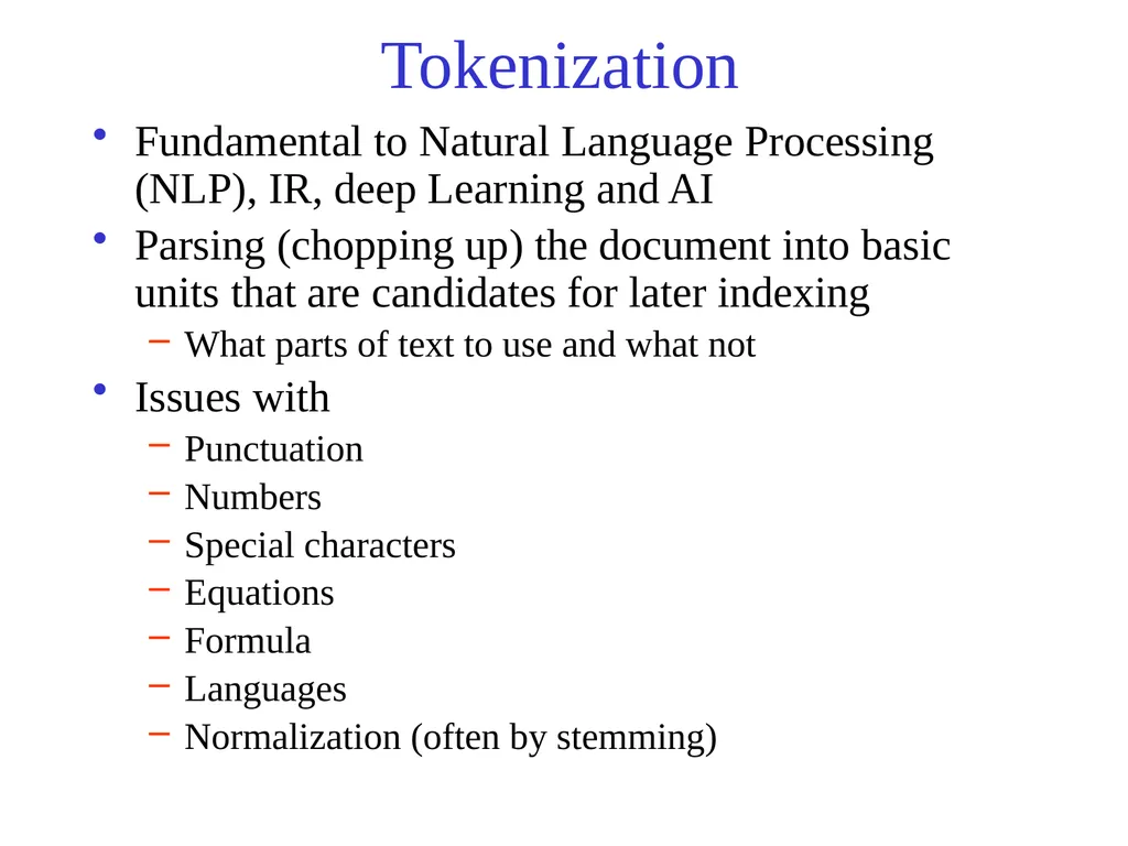 Text Processing, Tokenization, & Characteristics - slide 18 of 114