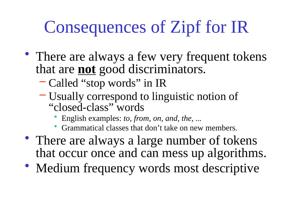 Text Processing, Tokenization, & Characteristics - slide 105 of 114
