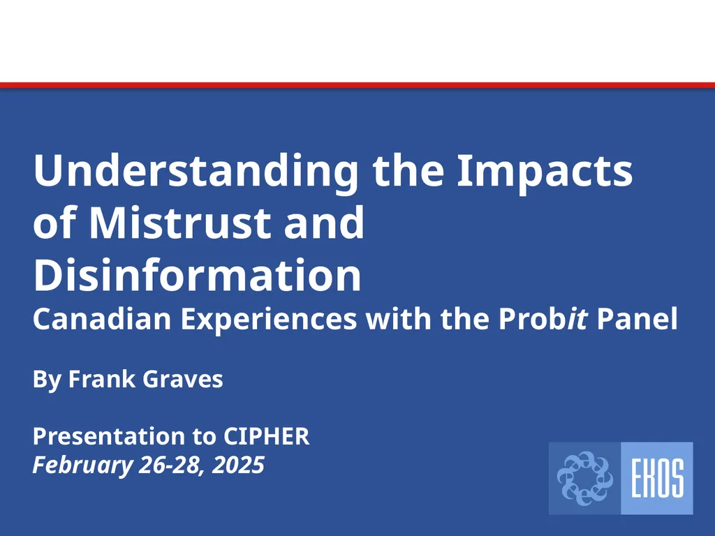 Understanding the Impacts of Mistrust and - slide 1 of 16