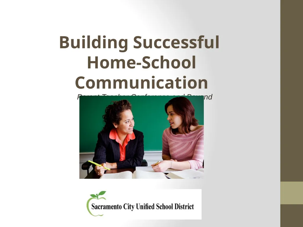 Building Successful Home-School Communication - slide 1 of 12