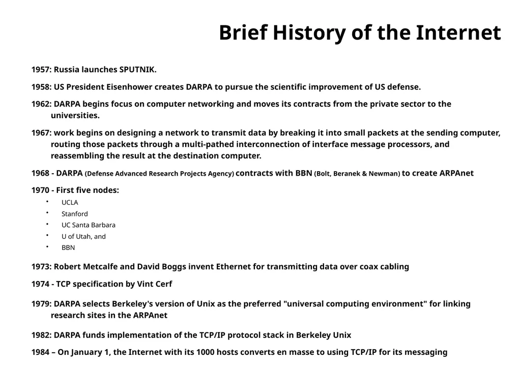 Agenda Introduction Internet History Internet - slide 12 of 50
