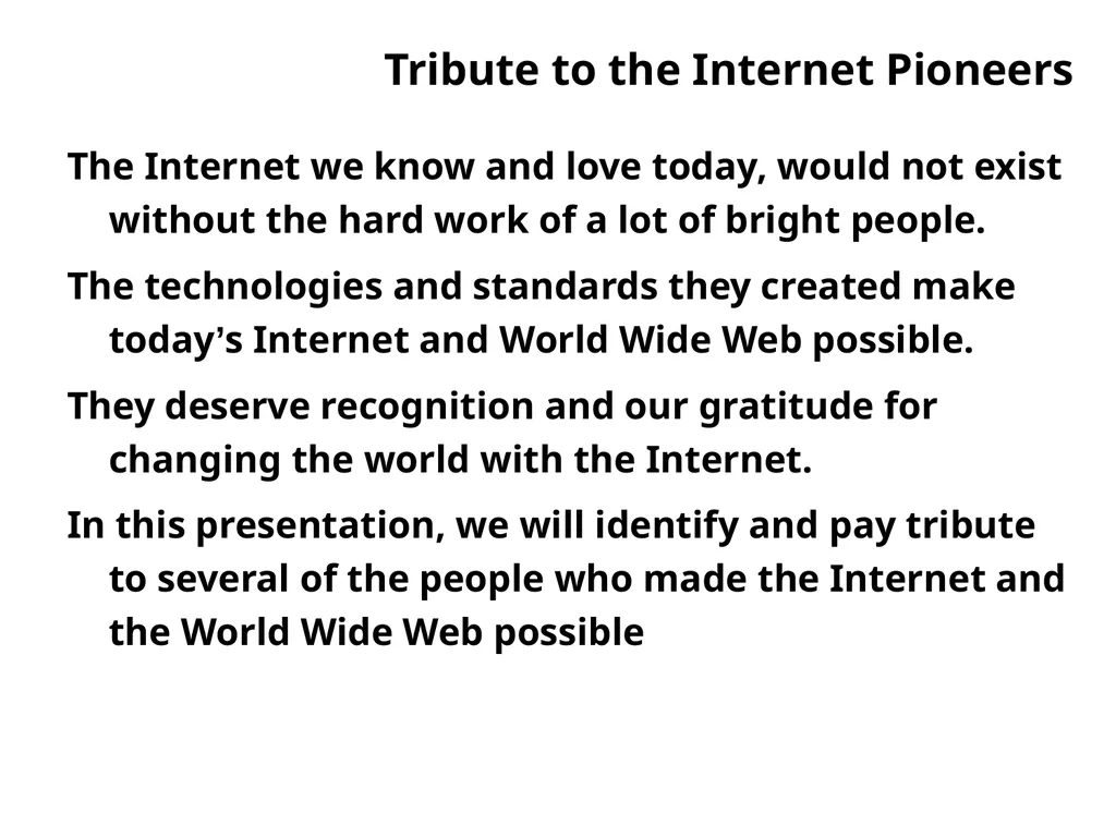 Agenda Introduction Internet History Internet - slide 18 of 50
