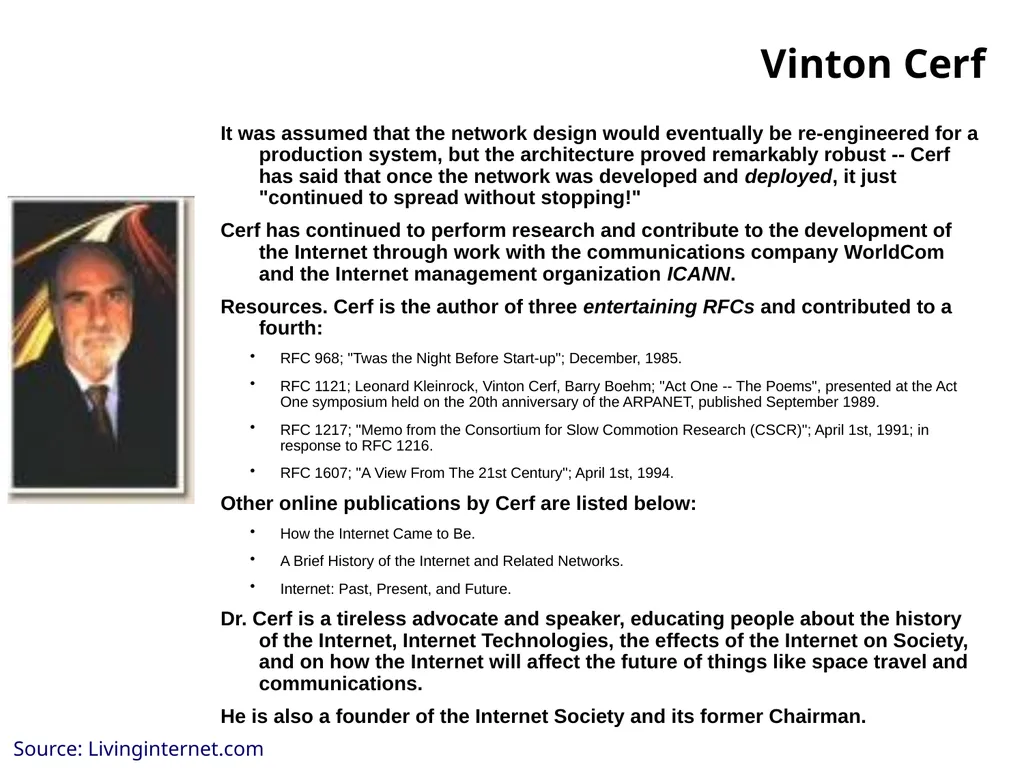 Agenda Introduction Internet History Internet - slide 31 of 50