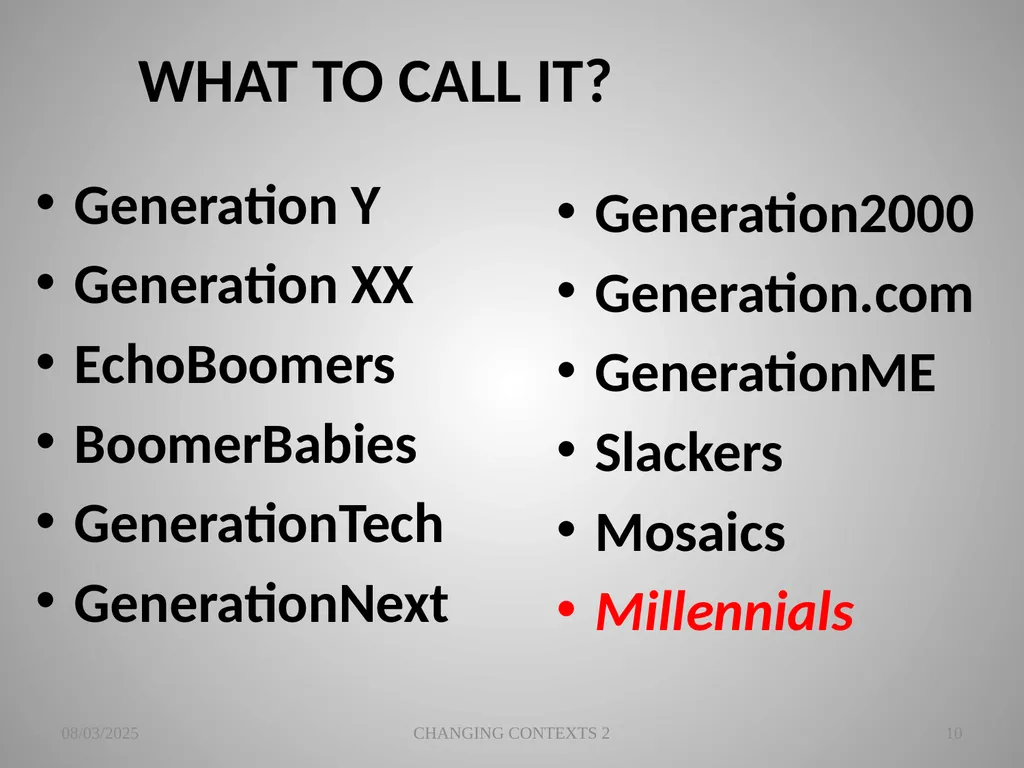 THE CHANGING CONTEXTS OF PREACHING AND WORSHIP 2 - slide 10 of 25