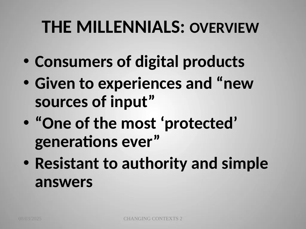 THE CHANGING CONTEXTS OF PREACHING AND WORSHIP 2 - slide 19 of 25