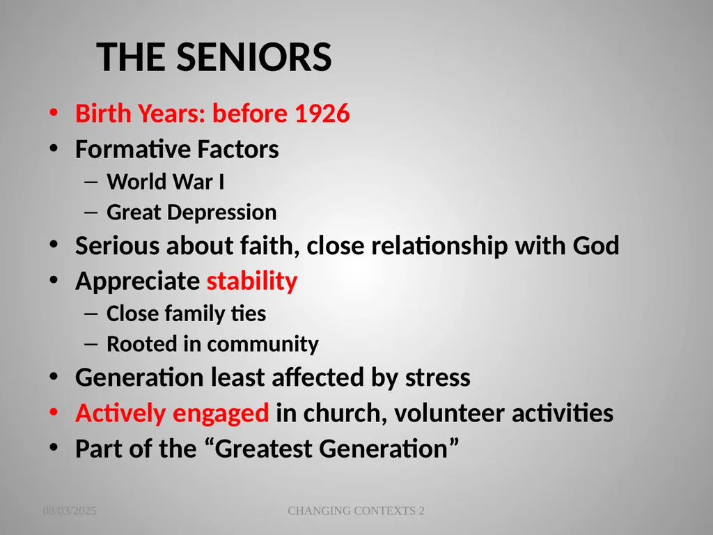 THE CHANGING CONTEXTS OF PREACHING AND WORSHIP 2 - slide 3 of 25