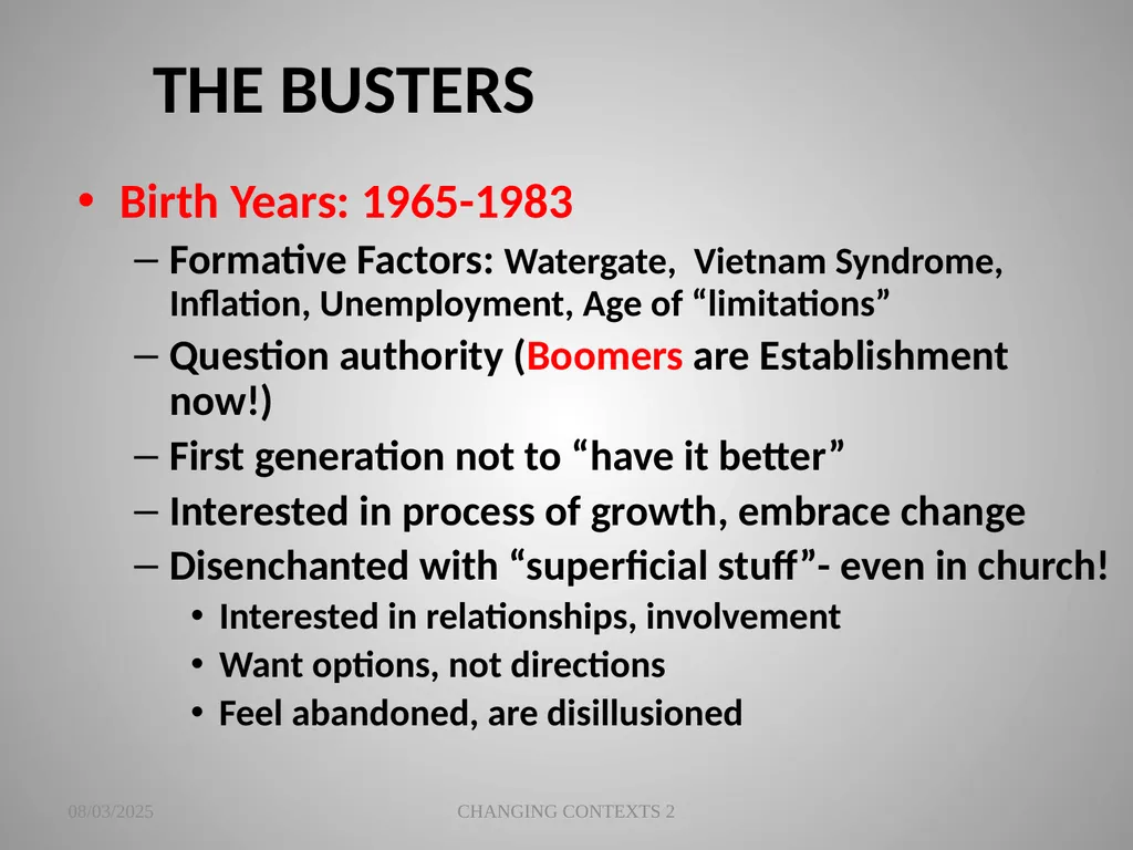 THE CHANGING CONTEXTS OF PREACHING AND WORSHIP 2 - slide 7 of 25