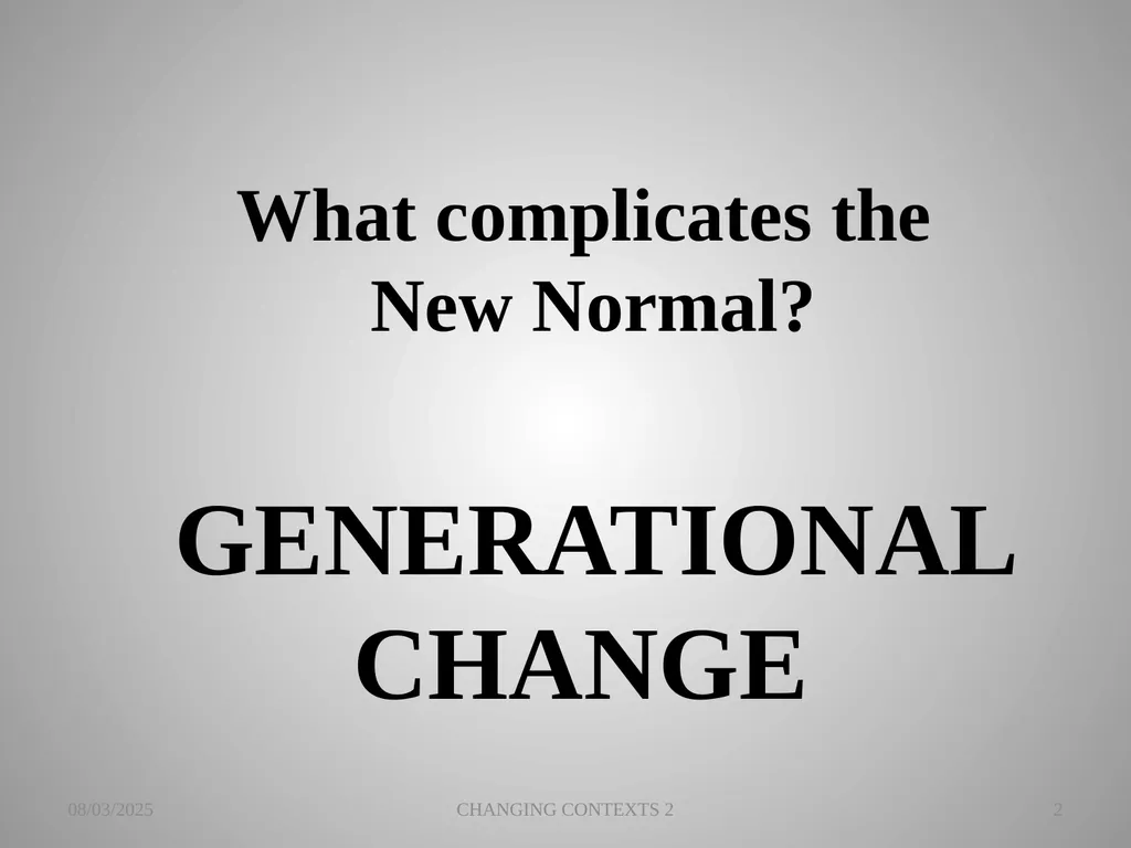 THE CHANGING CONTEXTS OF PREACHING AND WORSHIP 2 - slide 2 of 25