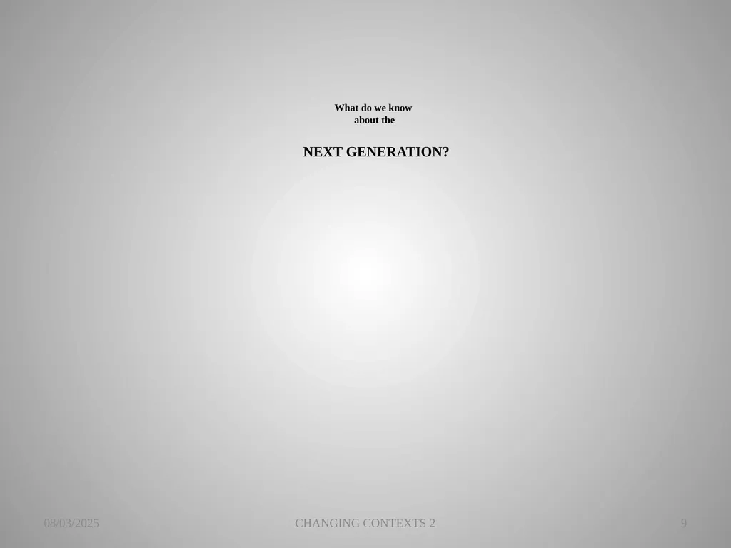 THE CHANGING CONTEXTS OF PREACHING AND WORSHIP 2 - slide 9 of 25