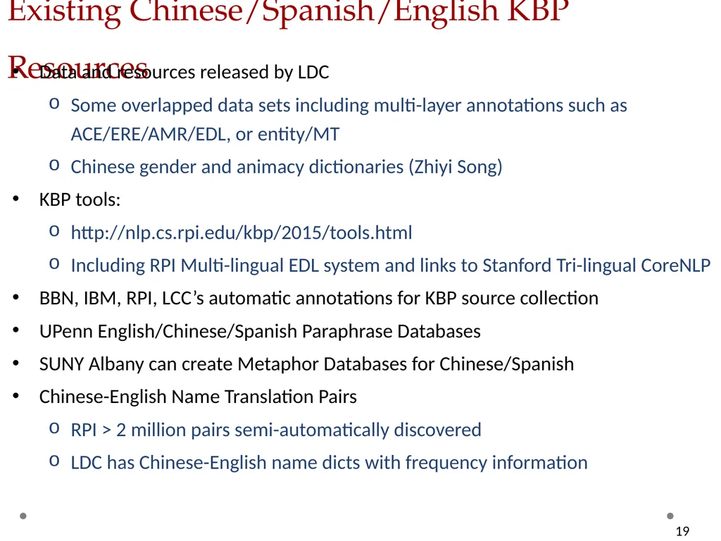KBP2016 Tri-lingual Entity Discovery and Linking - slide 19 of 20