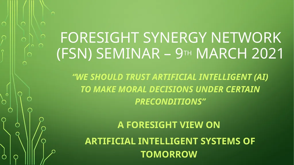 Foresight Synergy Network (FSN) seminar – 9th - slide 1 of 57